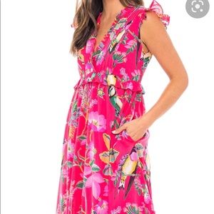 Constance Dress Woden Hedgerow Paradise Pink - Large NEW WITH TAGS